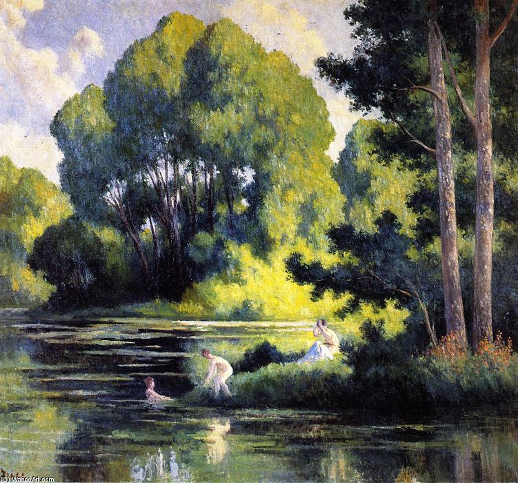 Wikioo.org - The Encyclopedia of Fine Arts - Painting, Artwork by Maximilien Luce - Swimming at Rolleboise