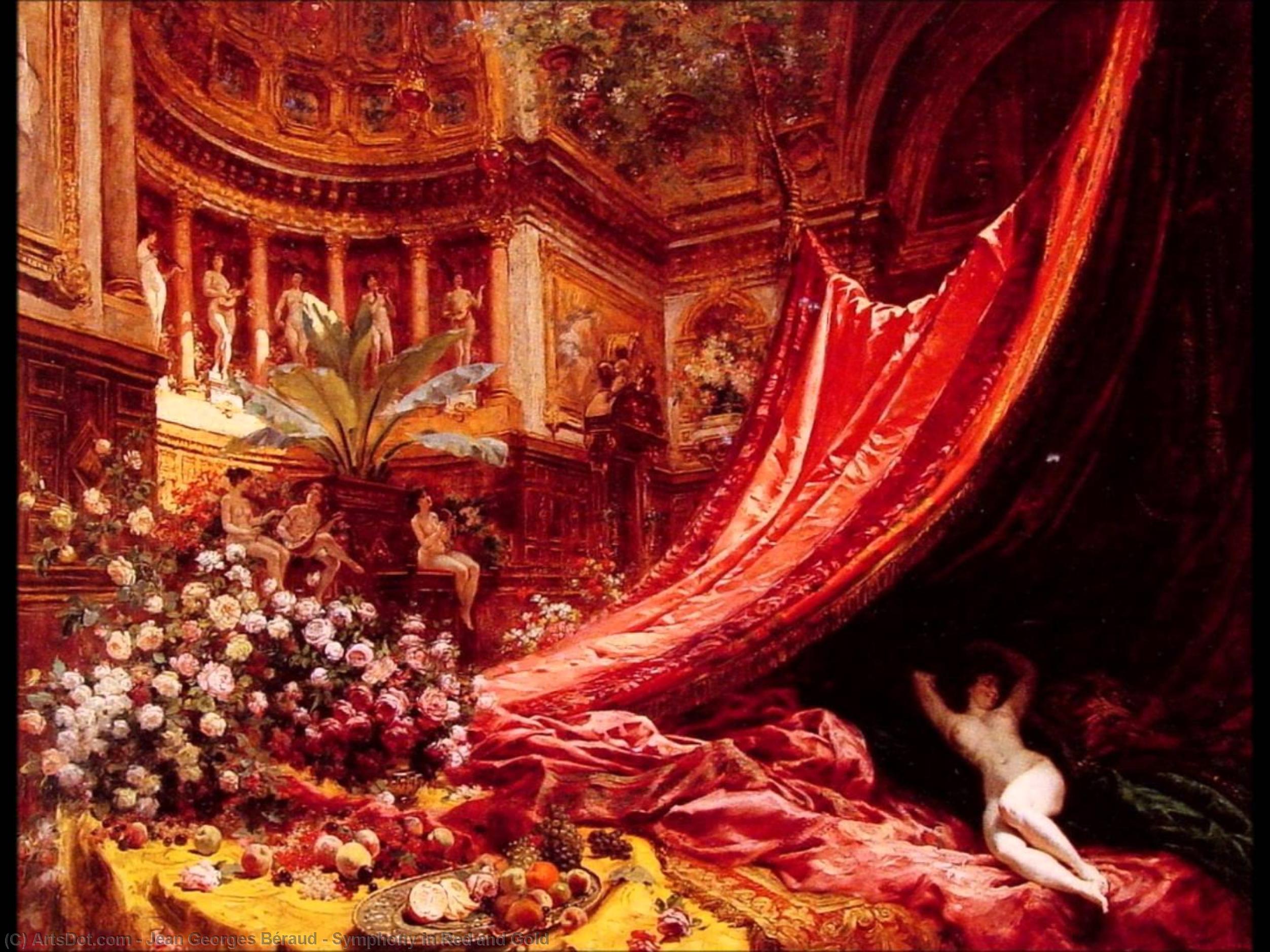 Wikioo.org – La Enciclopedia de las Bellas Artes - Pintura, Obras de arte de Jean Georges Béraud - sinfonía cómo  rojo  asícomo  oro