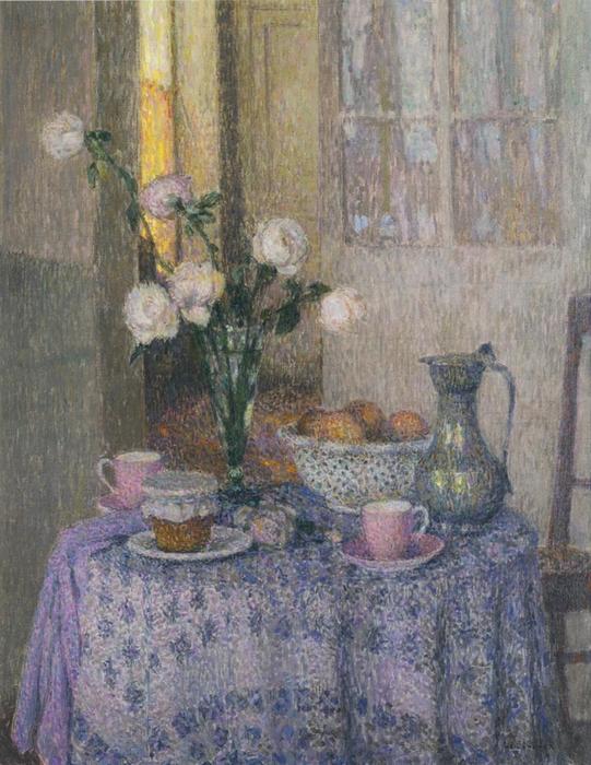 Wikioo.org - The Encyclopedia of Fine Arts - Painting, Artwork by Henri Eugène Augustin Le Sidaner - Table in an interior