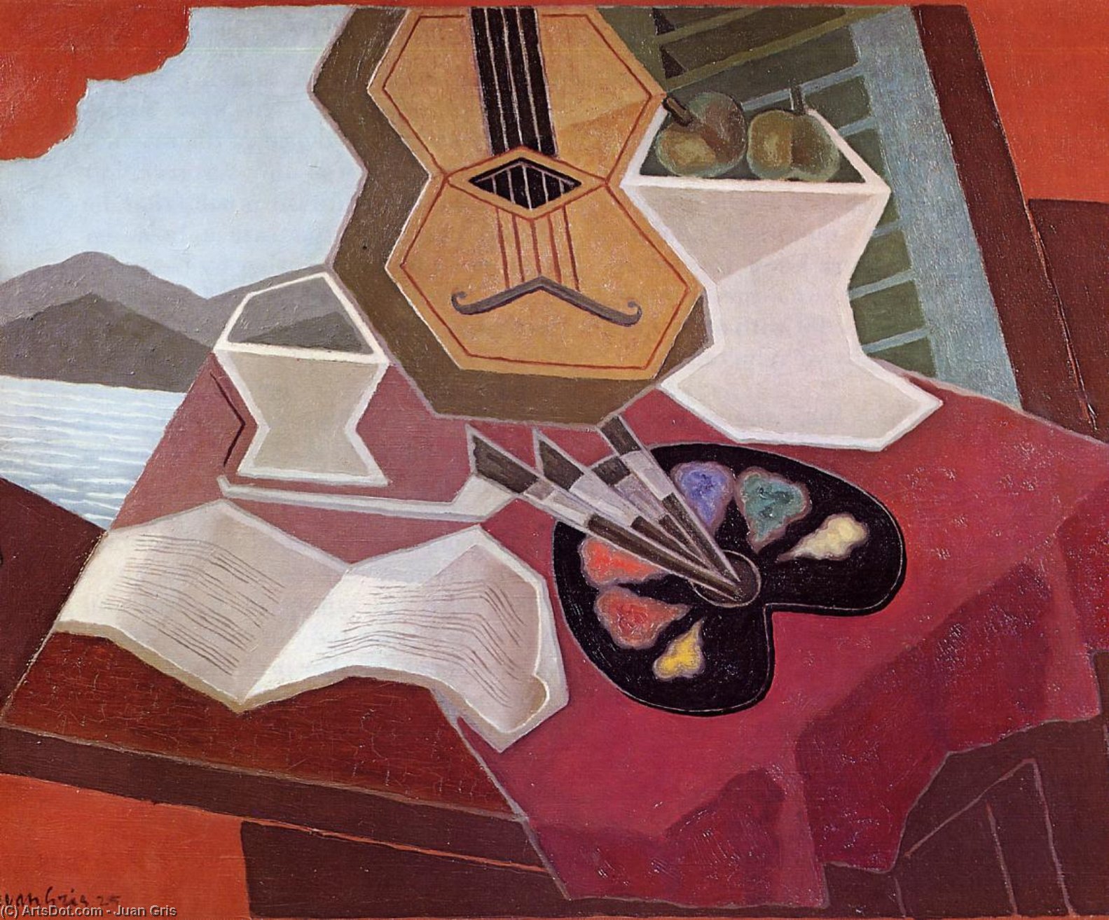 Wikioo.org - The Encyclopedia of Fine Arts - Painting, Artwork by Juan Gris - Table Overlooking the Sea