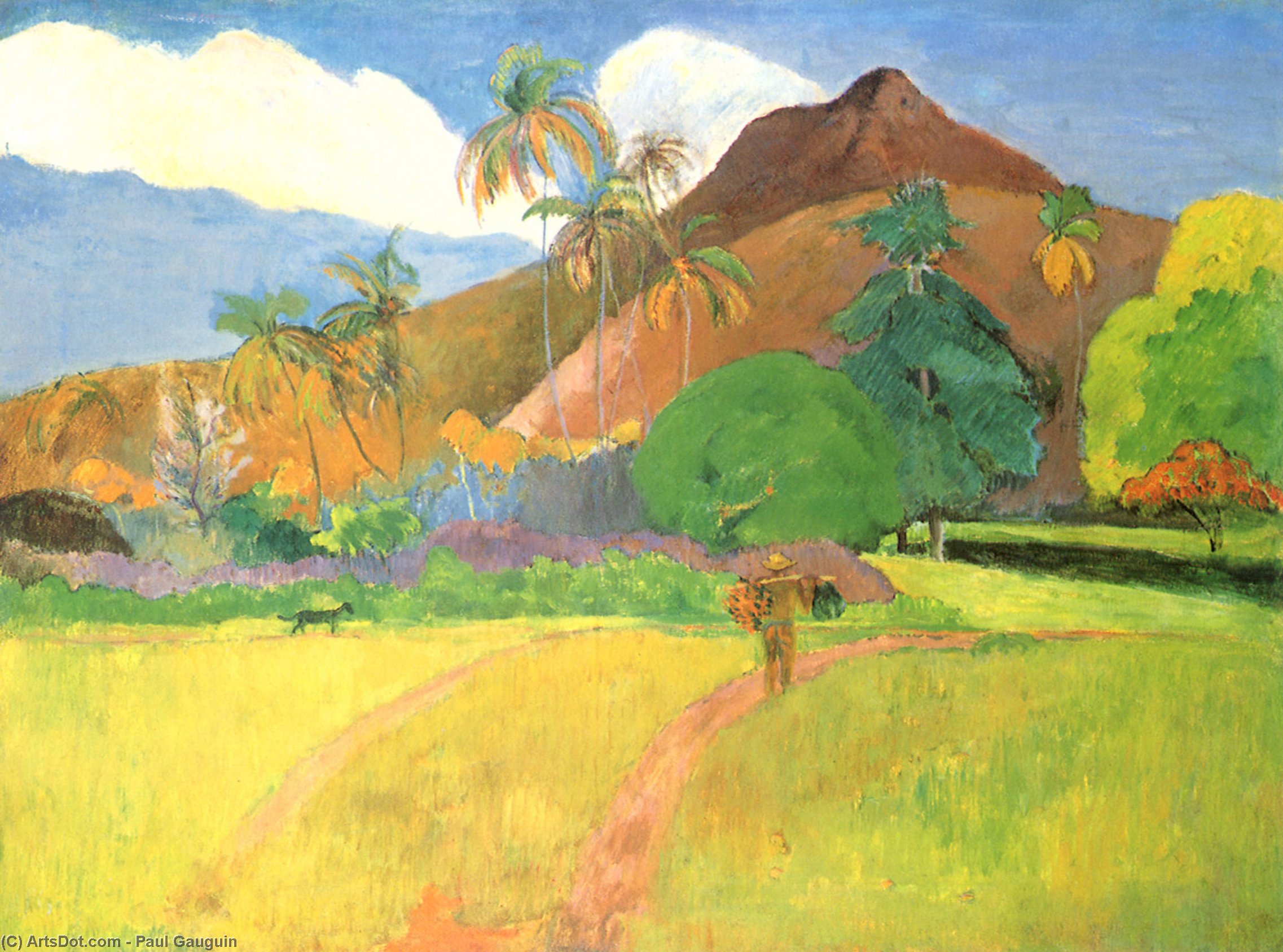 WikiOO.org - Енциклопедия за изящни изкуства - Живопис, Произведения на изкуството Paul Gauguin - Tahitian Landscape