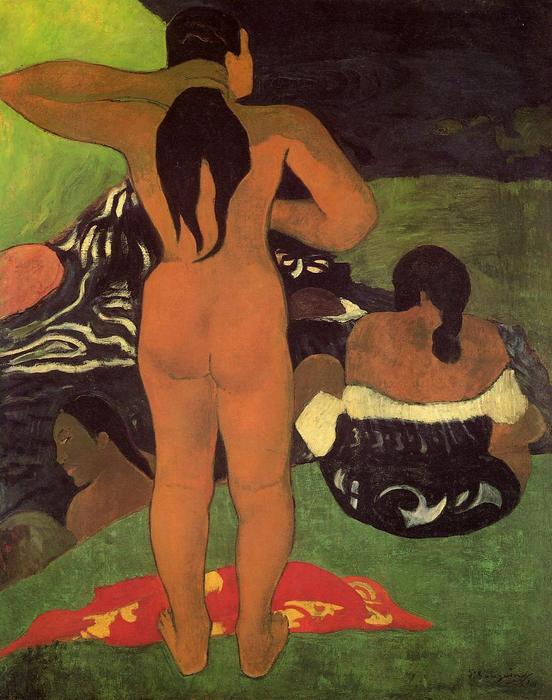 WikiOO.org - Enciclopédia das Belas Artes - Pintura, Arte por Paul Gauguin - Tahitian Women Bathing