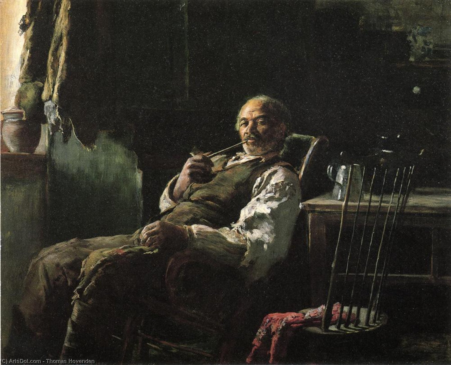 Wikioo.org – L'Encyclopédie des Beaux Arts - Peinture, Oeuvre de Thomas Hovenden - prenant son la facilité