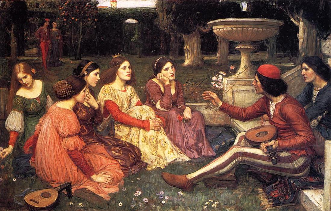 Wikioo.org - The Encyclopedia of Fine Arts - Painting, Artwork by John William Waterhouse - A Tale from the Decameron