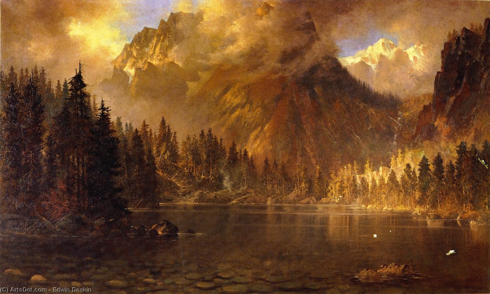 WikiOO.org - Enciclopédia das Belas Artes - Pintura, Arte por Edwin Deakin - Tallac Mountain from Cascade Lake