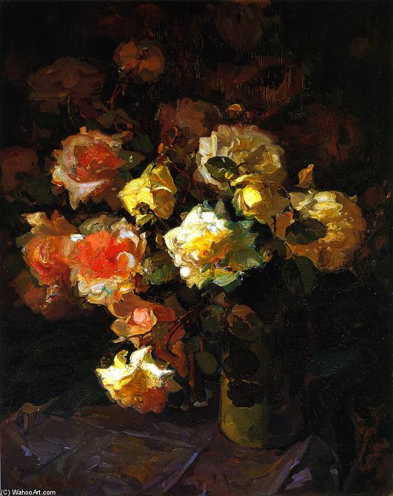 WikiOO.org - Encyclopedia of Fine Arts - Festés, Grafika Franz Bischoff - A Tapestry of Roses
