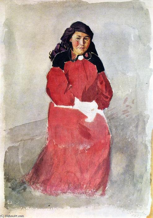 Wikioo.org – L'Enciclopedia delle Belle Arti - Pittura, Opere di Vasili Ivanovich Surikov - Tartar Donna da Minusinsk