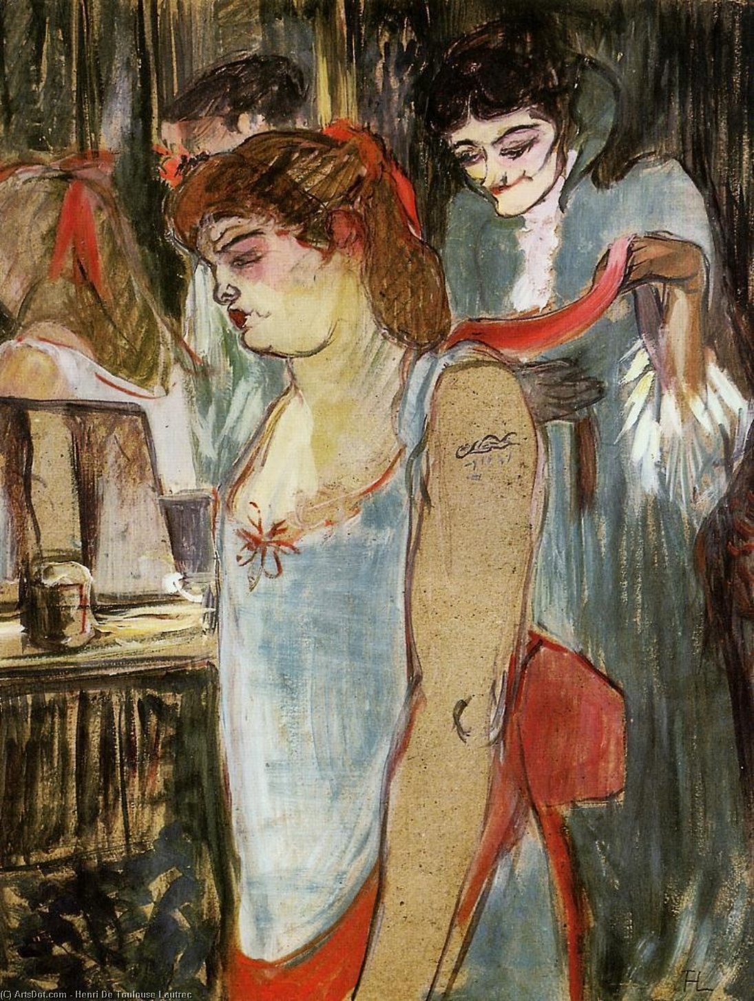 Wikioo.org - The Encyclopedia of Fine Arts - Painting, Artwork by Henri De Toulouse Lautrec - The Tatooed Woman