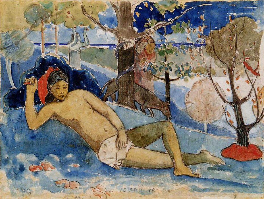 Wikioo.org - Bách khoa toàn thư về mỹ thuật - Vẽ tranh, Tác phẩm nghệ thuật Paul Gauguin - Te Arii Vahine (also known as The Queen of Beauty)
