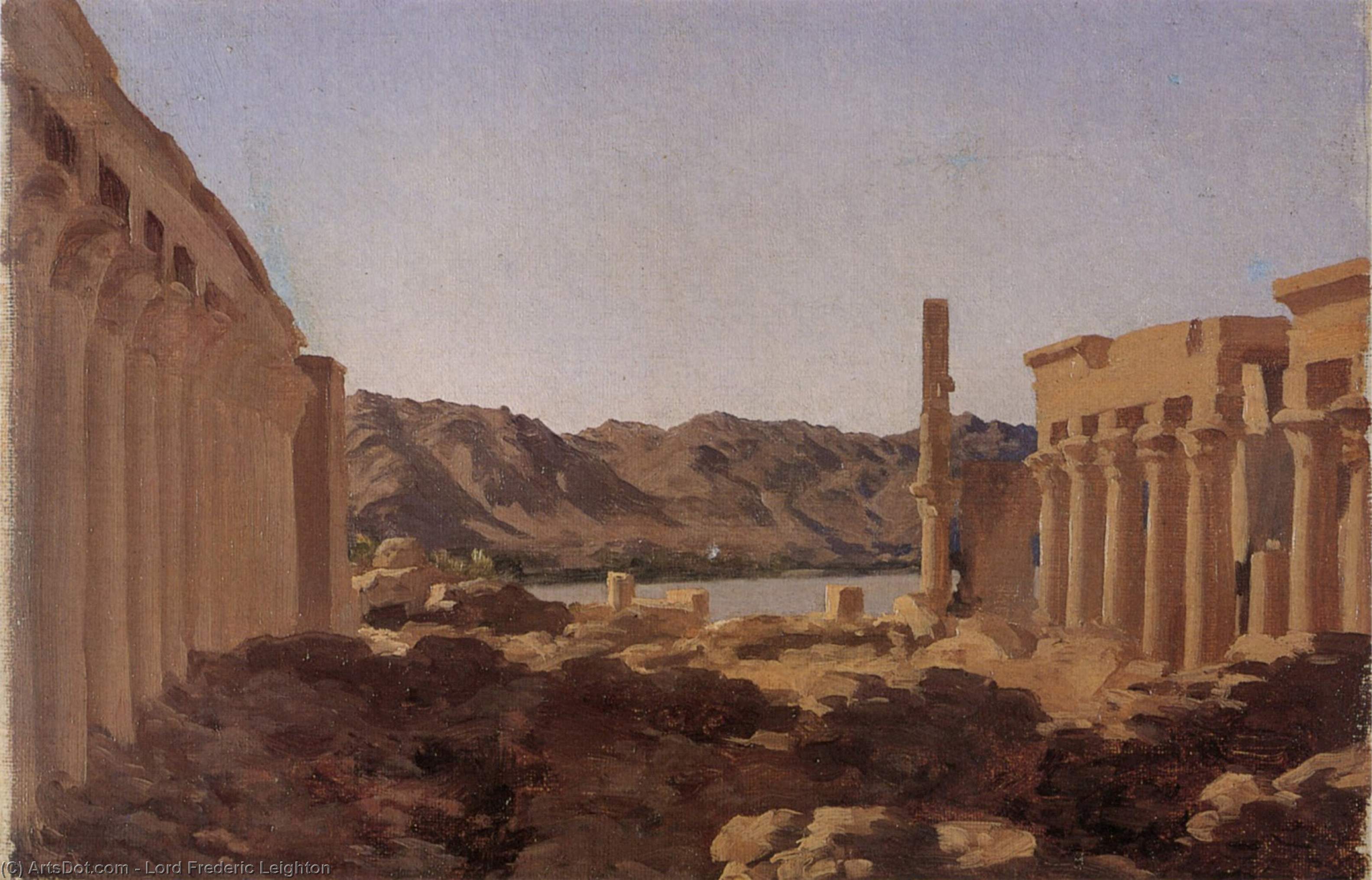 Wikioo.org - The Encyclopedia of Fine Arts - Painting, Artwork by Lord Frederic Leighton - The Temple at Philae