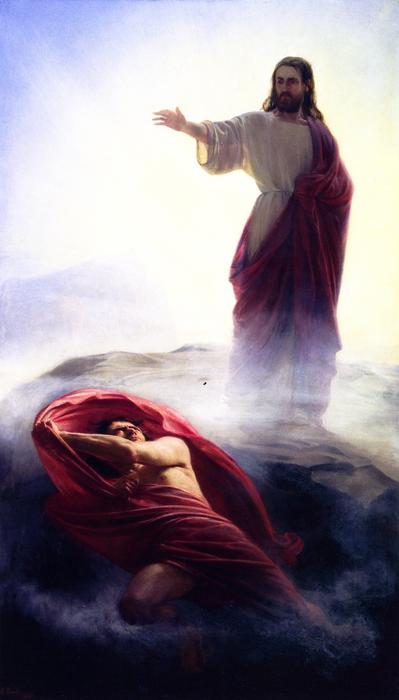 WikiOO.org - Enciclopédia das Belas Artes - Pintura, Arte por Carl Heinrich Bloch - The Temptation of Jesus