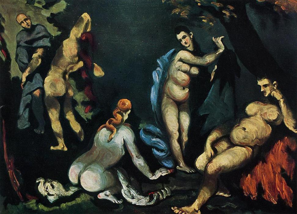 Wikoo.org - موسوعة الفنون الجميلة - اللوحة، العمل الفني Paul Cezanne - The Temptation of Saint Anthony
