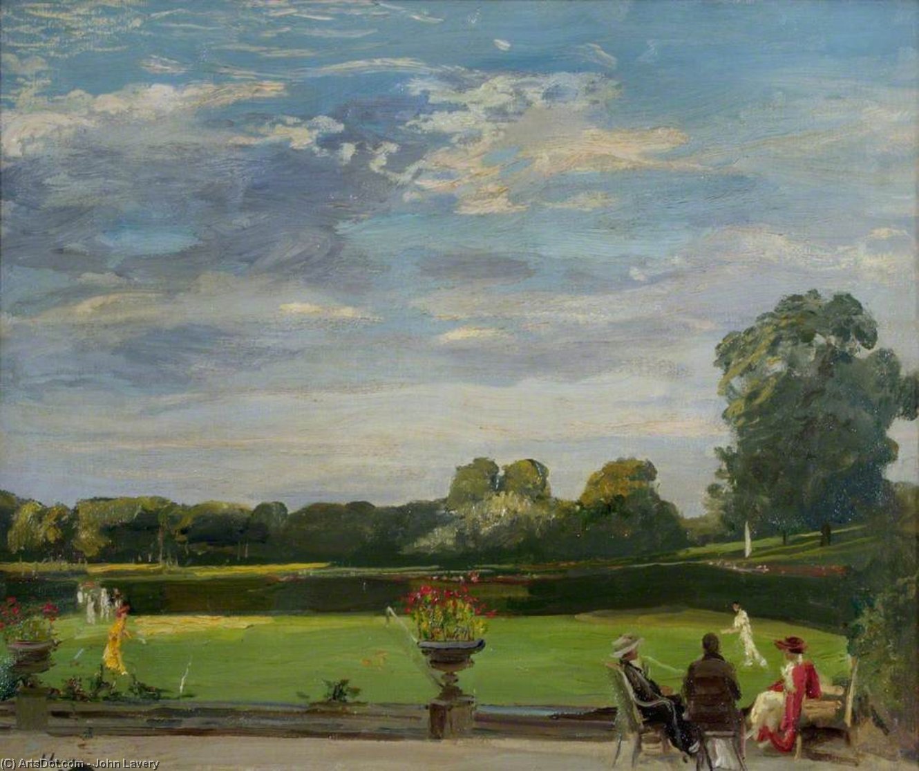 Wikioo.org - The Encyclopedia of Fine Arts - Painting, Artwork by John Lavery - Tennis at Trent Park