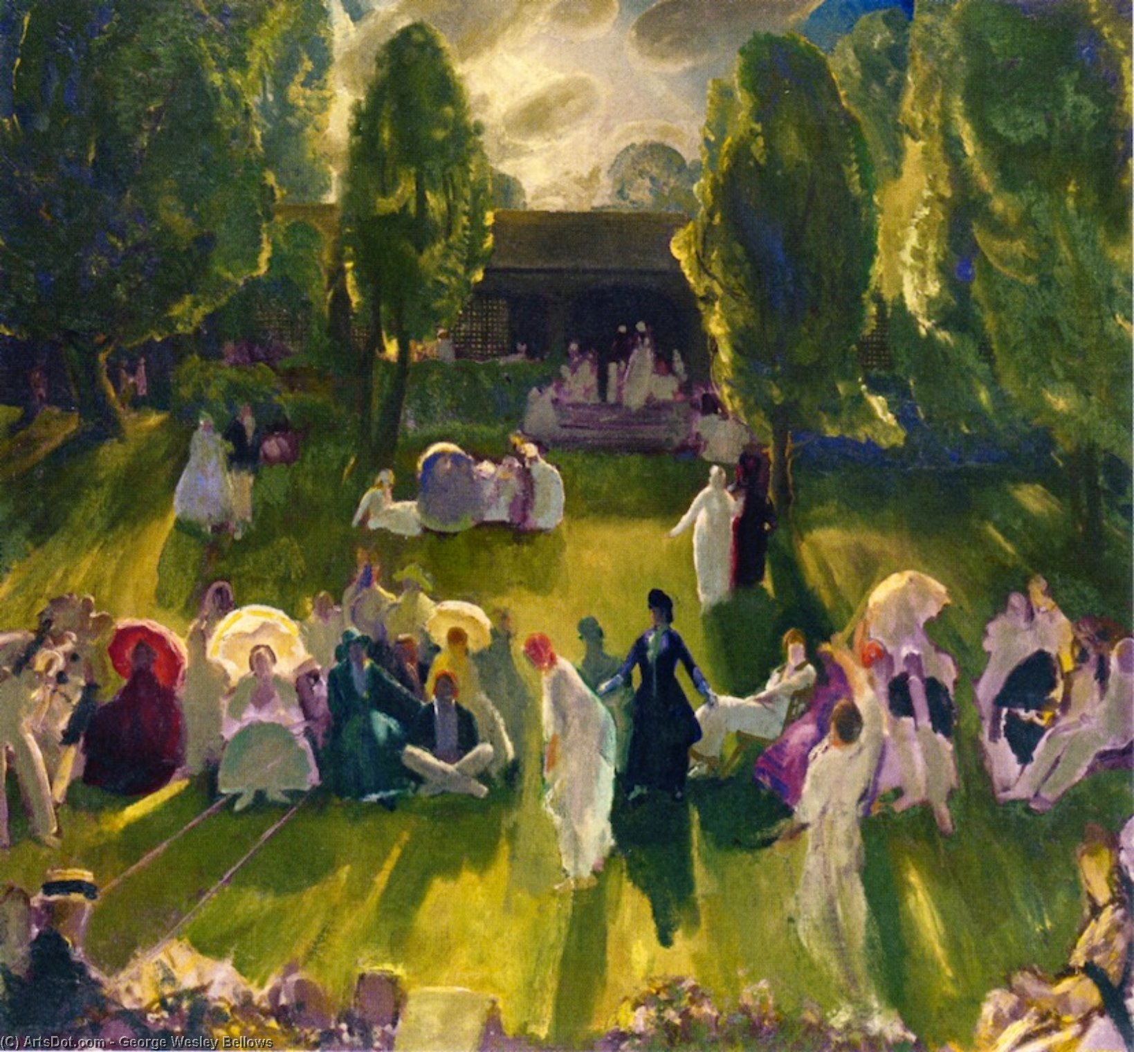 Wikioo.org - The Encyclopedia of Fine Arts - Painting, Artwork by George Wesley Bellows - Tennis Tournament (also known as Tennis at Newport)