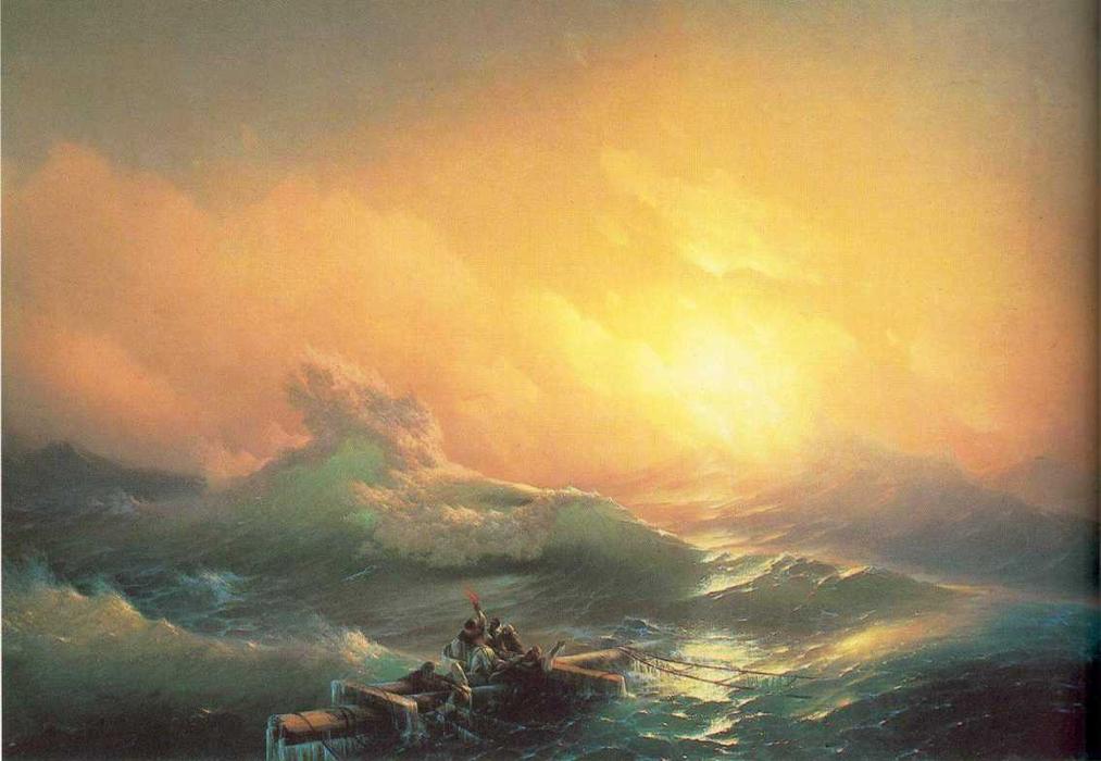 Wikioo.org - The Encyclopedia of Fine Arts - Painting, Artwork by Ivan Aivazovsky - The Tenth Wave.