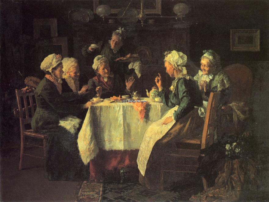 WikiOO.org - Encyclopedia of Fine Arts - Maleri, Artwork Louis C Moeller - The Tea Party