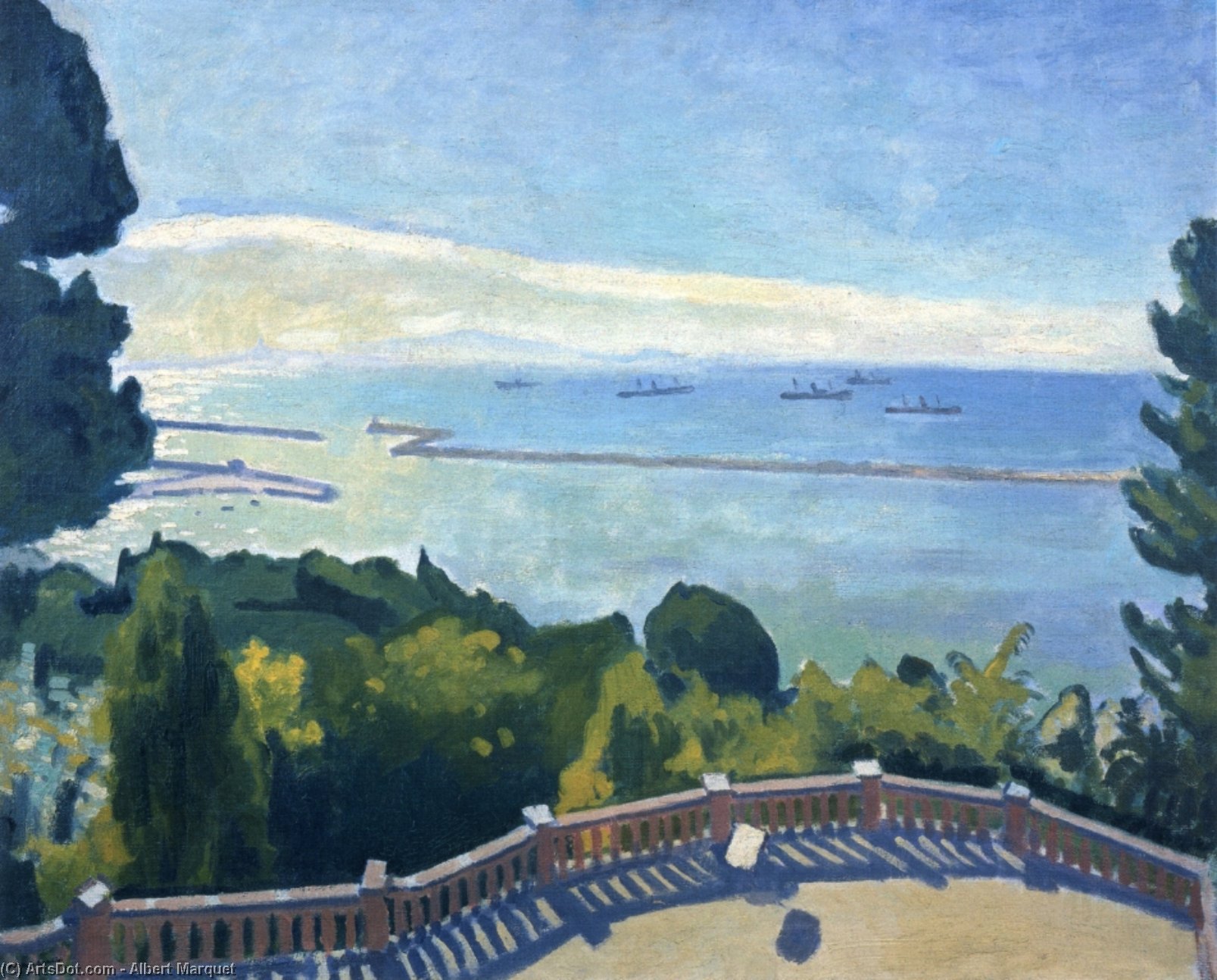 Wikioo.org - The Encyclopedia of Fine Arts - Painting, Artwork by Albert Marquet - The Terrace at l'Estaque