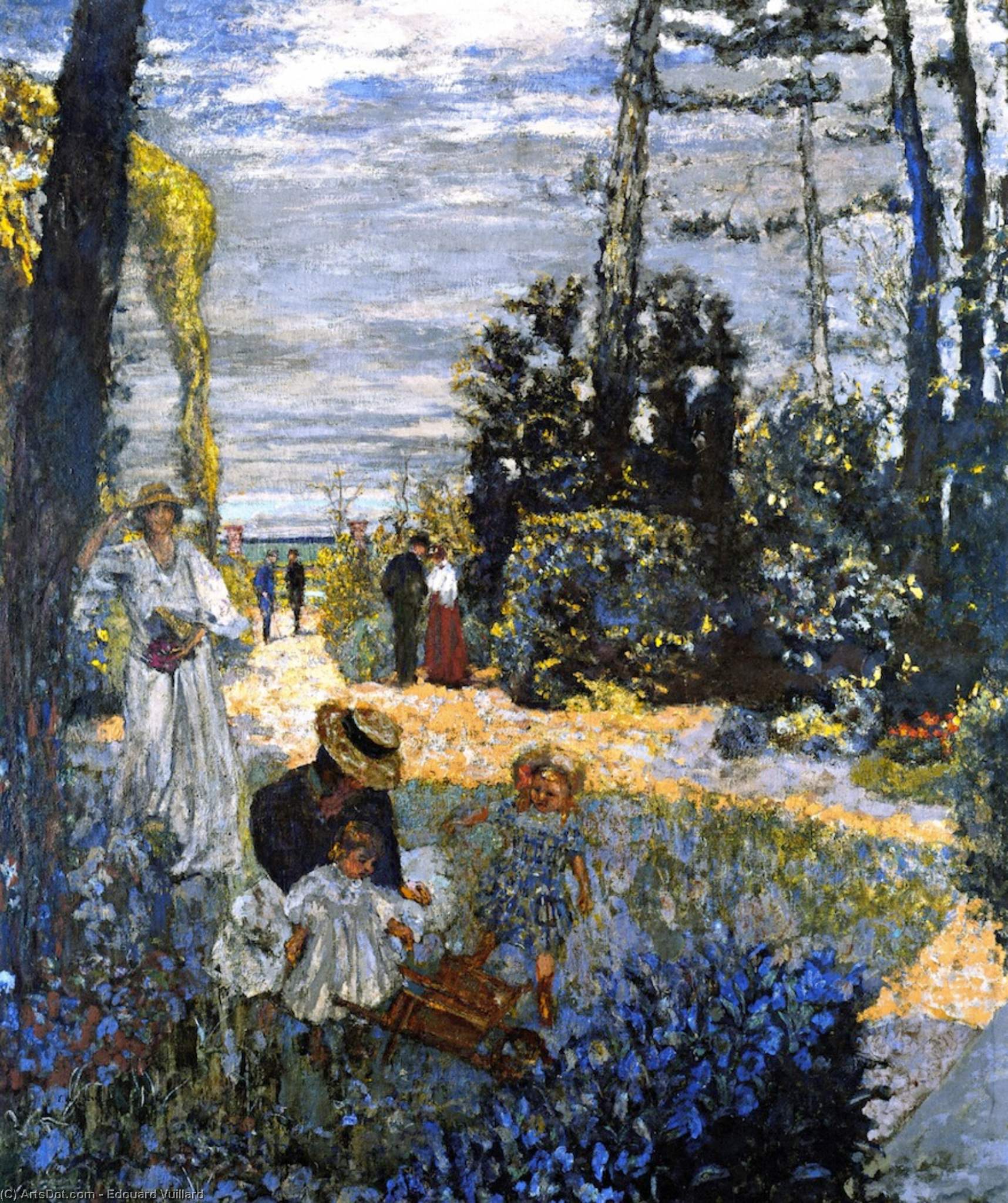 Wikioo.org – L'Enciclopedia delle Belle Arti - Pittura, Opere di Jean Edouard Vuillard - il terrazza a vasouy : il giardino