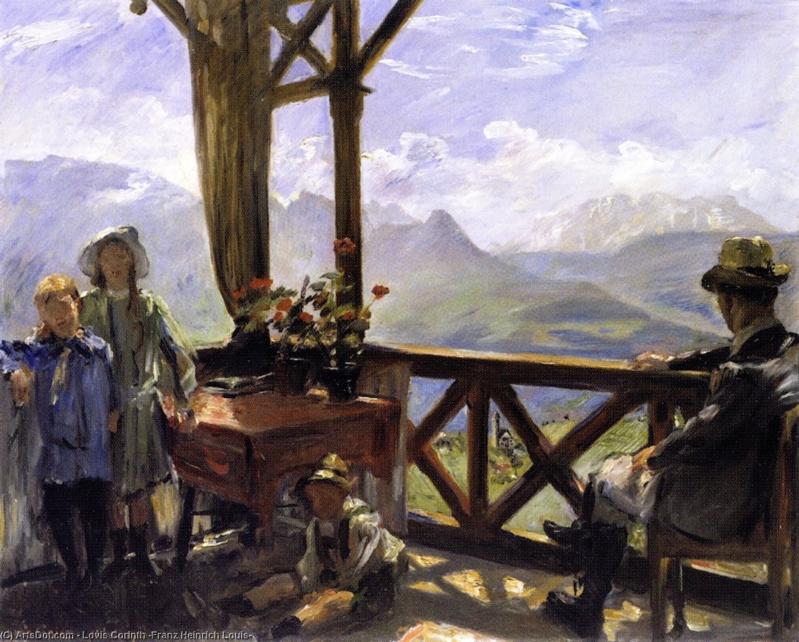 WikiOO.org - Енциклопедія образотворчого мистецтва - Живопис, Картини
 Lovis Corinth (Franz Heinrich Louis) - Terrace in Klobenstein, Tyrol
