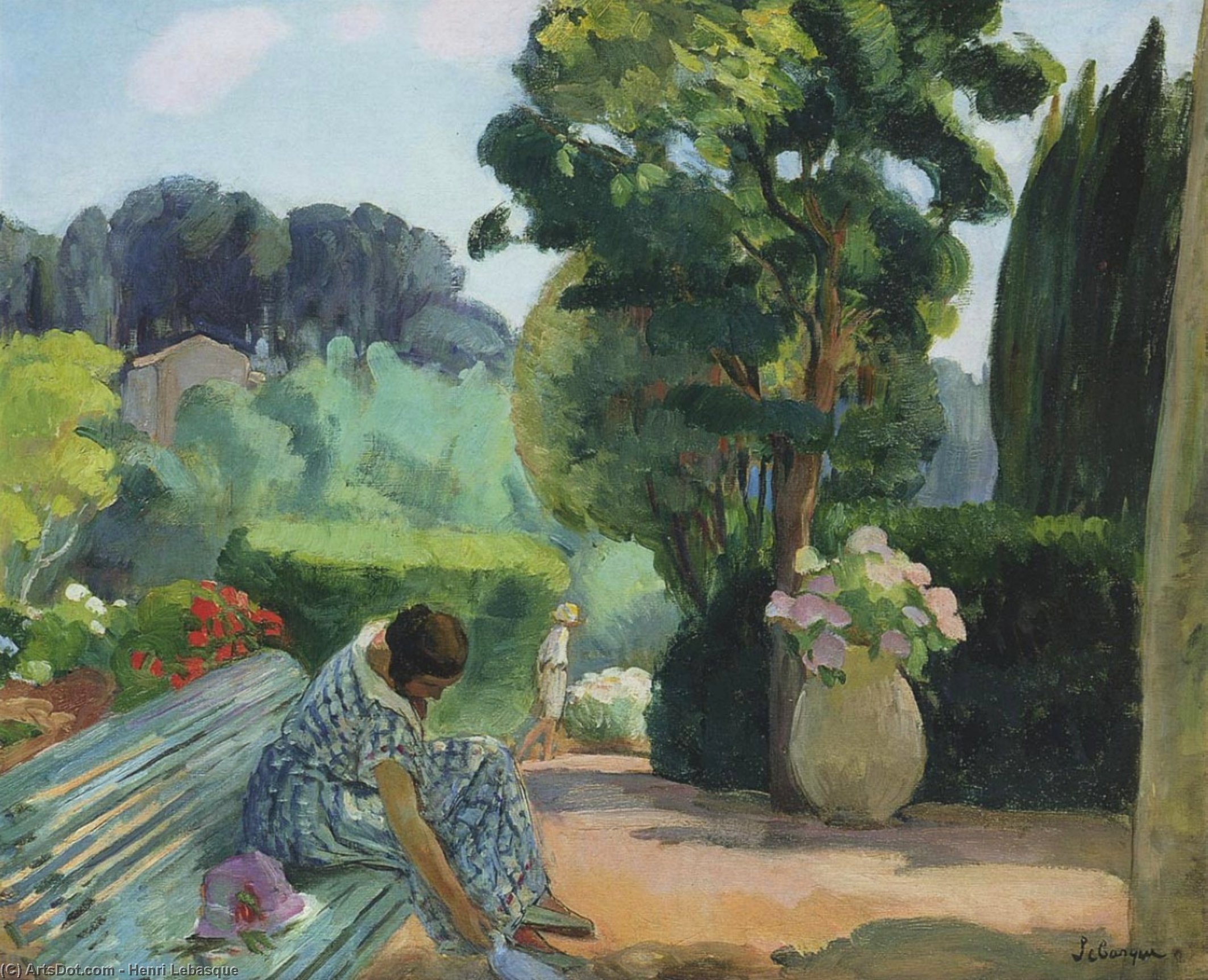 Wikioo.org – L'Encyclopédie des Beaux Arts - Peinture, Oeuvre de Henri Lebasque - la terrasse en pradet