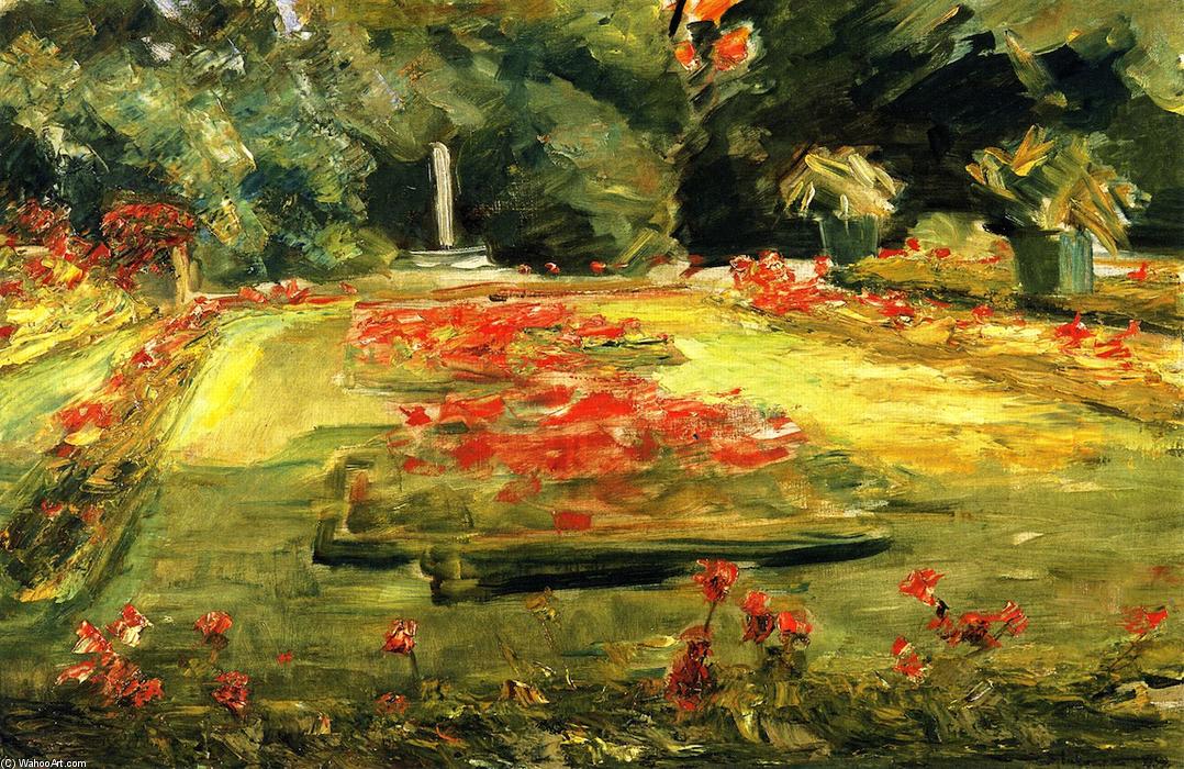 Wikioo.org - The Encyclopedia of Fine Arts - Painting, Artwork by Max Liebermann - The Terrace in the Wannsee Garden toward the North