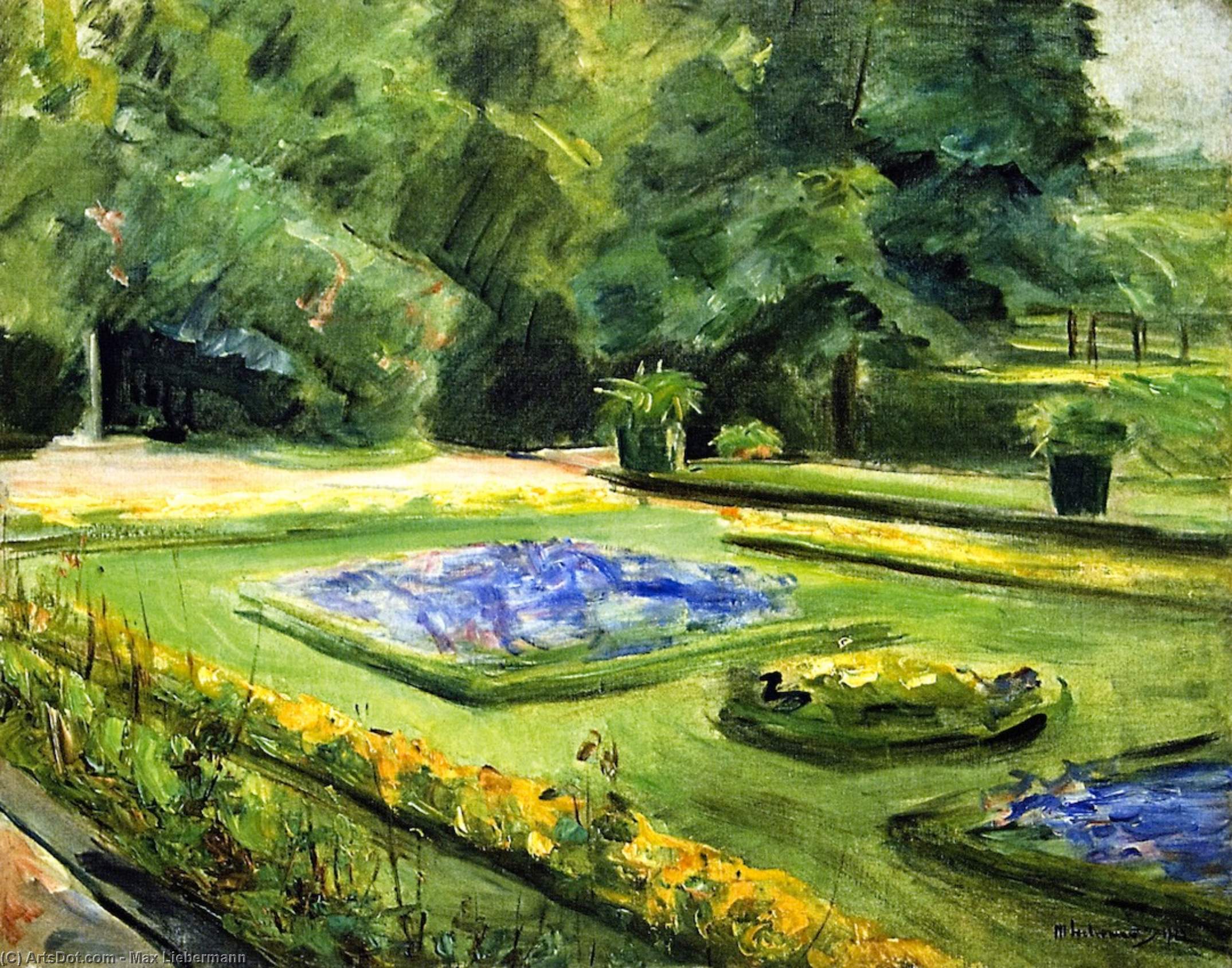 Wikioo.org - The Encyclopedia of Fine Arts - Painting, Artwork by Max Liebermann - The Terrace in the Wannsee Garden toward the Northeast