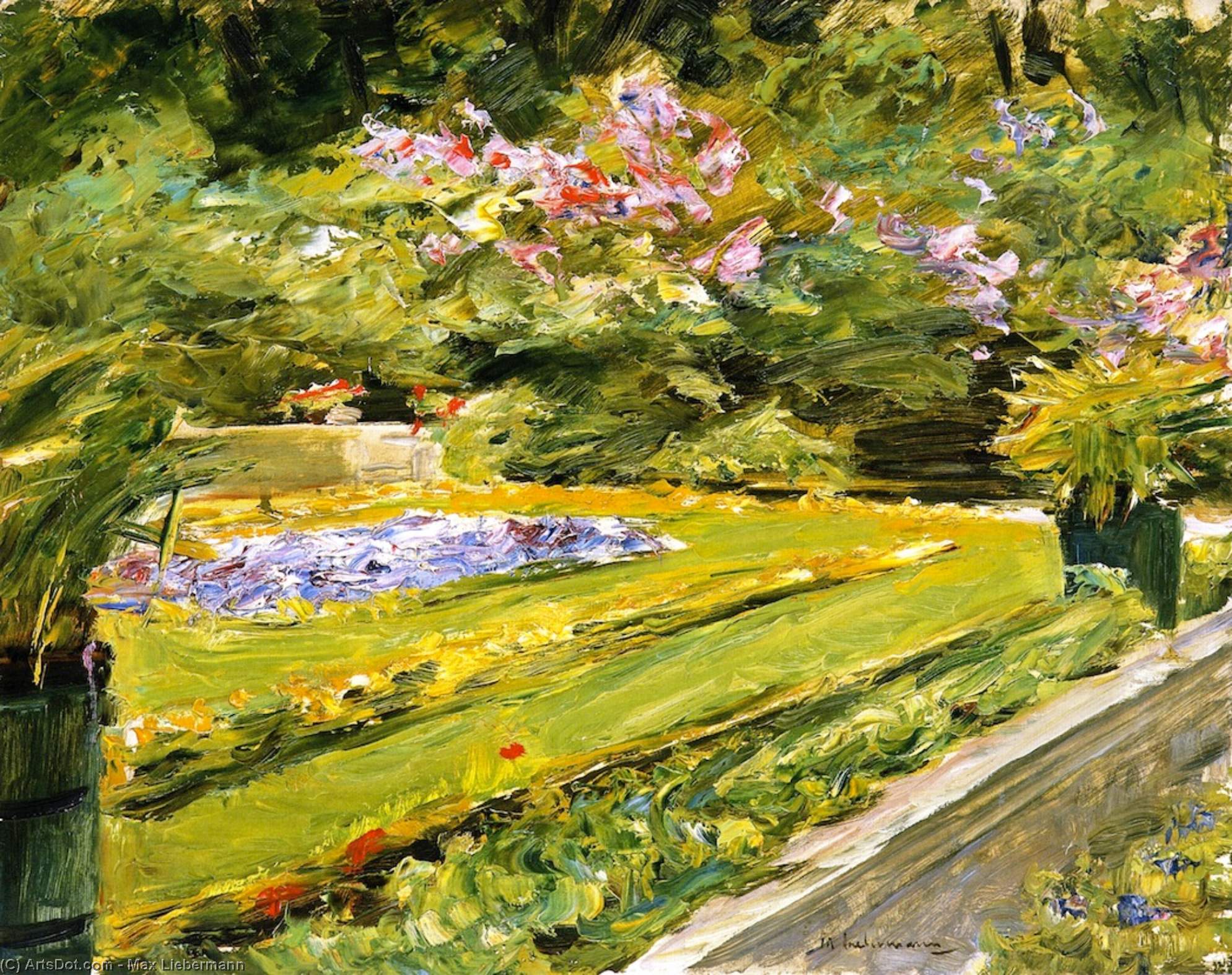 Wikioo.org - The Encyclopedia of Fine Arts - Painting, Artwork by Max Liebermann - The Terrace in the Wannsee Garden toward the Northwest