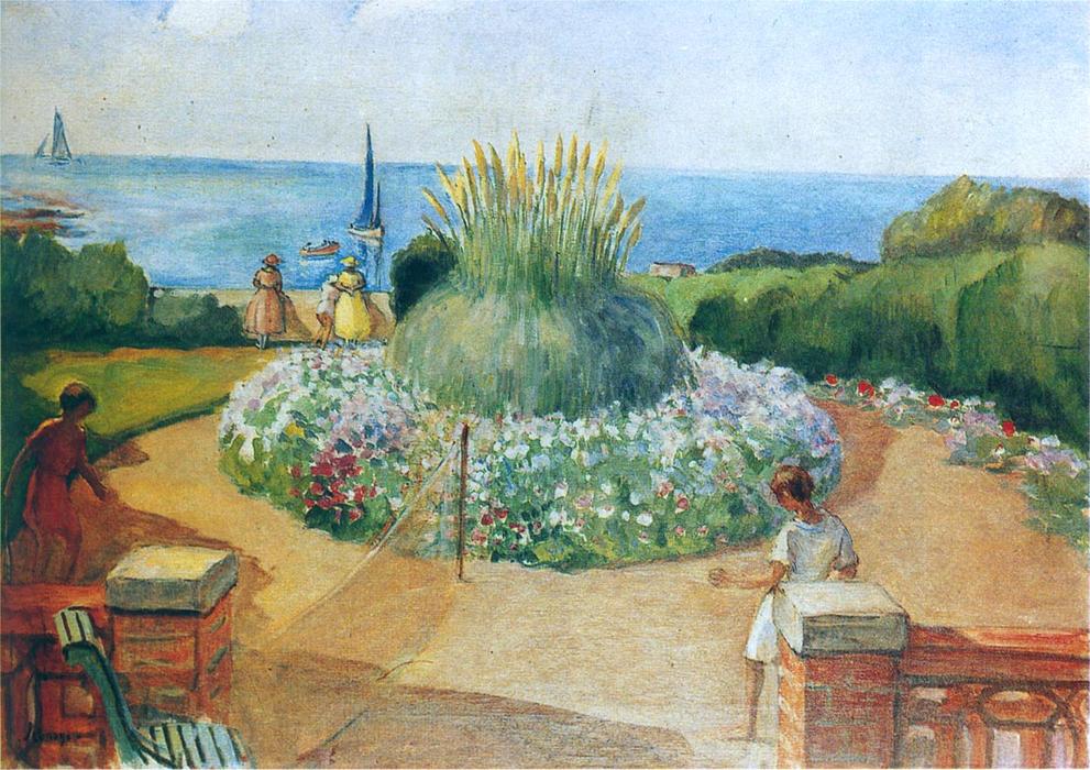 Wikioo.org - The Encyclopedia of Fine Arts - Painting, Artwork by Henri Lebasque - The Terrasse at Prefailles