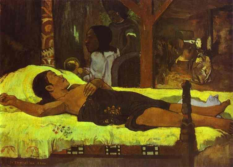 Wikioo.org - สารานุกรมวิจิตรศิลป์ - จิตรกรรม Paul Gauguin - Te tamari no atua (also known as Nativity)