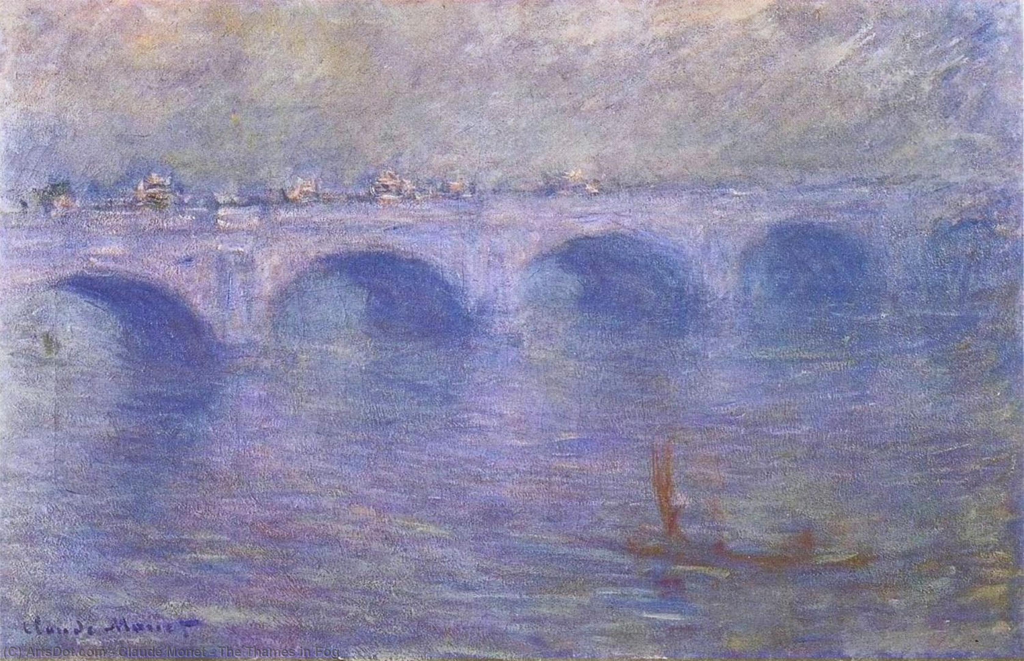 Wikioo.org - สารานุกรมวิจิตรศิลป์ - จิตรกรรม Claude Monet - The Thames in Fog