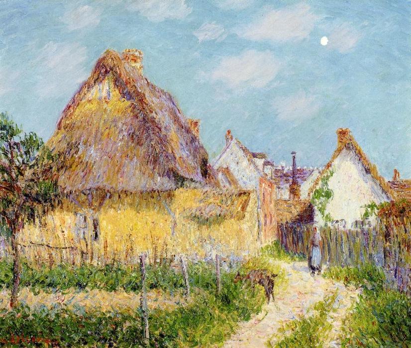 WikiOO.org - אנציקלופדיה לאמנויות יפות - ציור, יצירות אמנות Gustave Loiseau - Thatched Cottage, Le Vaudreuil