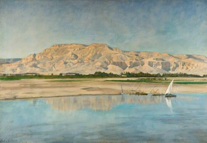 Wikioo.org – La Enciclopedia de las Bellas Artes - Pintura, Obras de arte de John Maler Collier - Tebano Hills desde Luxor