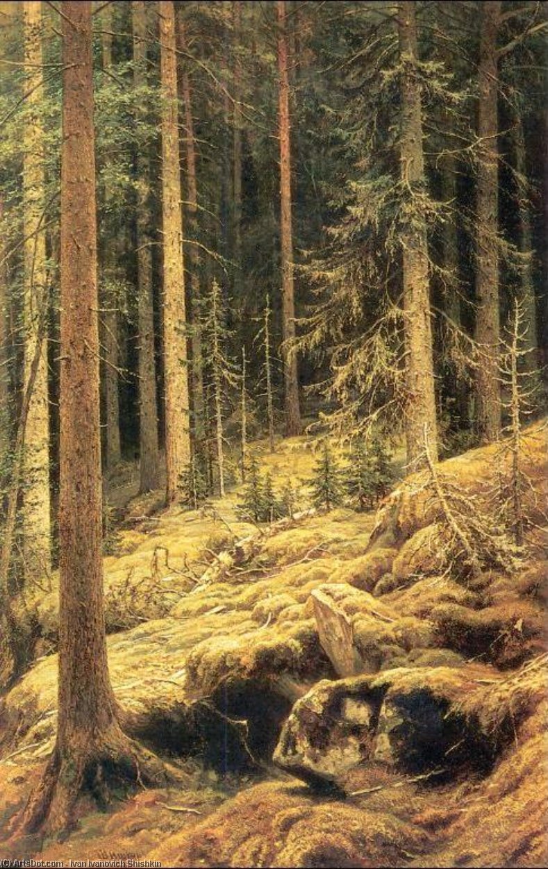 Wikioo.org - The Encyclopedia of Fine Arts - Painting, Artwork by Ivan Ivanovich Shishkin - Thickets