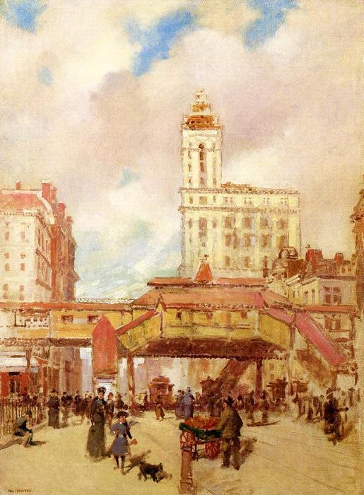 Wikioo.org - The Encyclopedia of Fine Arts - Painting, Artwork by Paul Cornoyer - The Third Avenue El