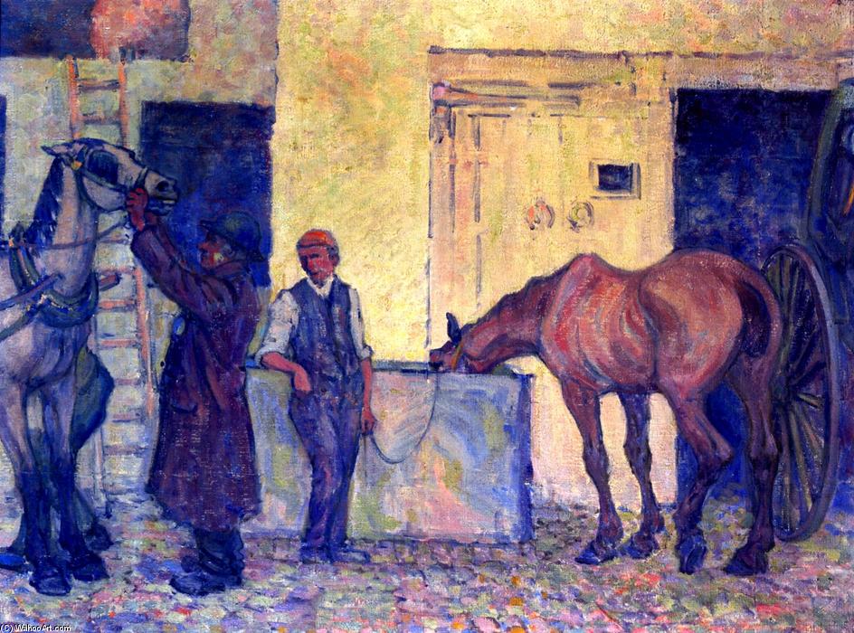 Wikioo.org - The Encyclopedia of Fine Arts - Painting, Artwork by Robert Bevan - Thirsty Cab Horse