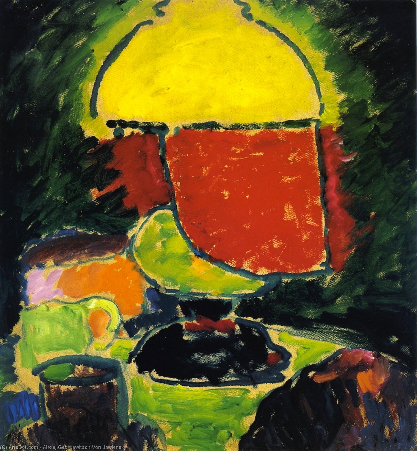 Wikioo.org - The Encyclopedia of Fine Arts - Painting, Artwork by Alexej Georgewitsch Von Jawlensky - Th Lamp