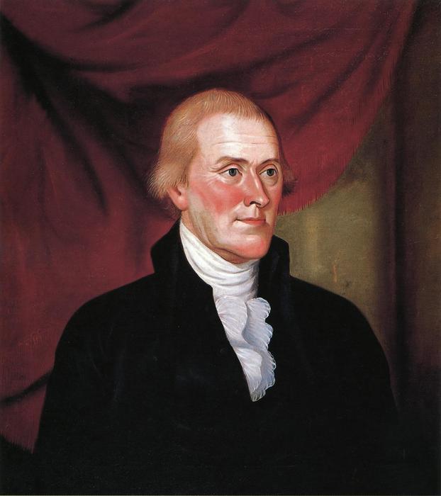 Wikioo.org - The Encyclopedia of Fine Arts - Painting, Artwork by Charles Peale Polk - Thomas Jefferson