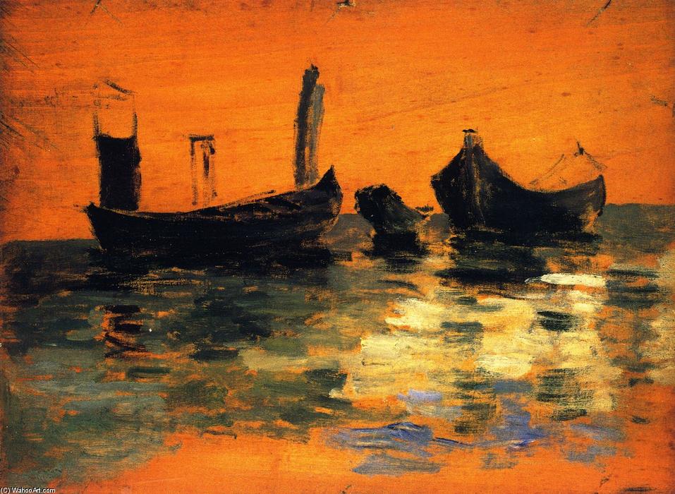 WikiOO.org - Enciklopedija dailės - Tapyba, meno kuriniai John Singer Sargent - Three Boats