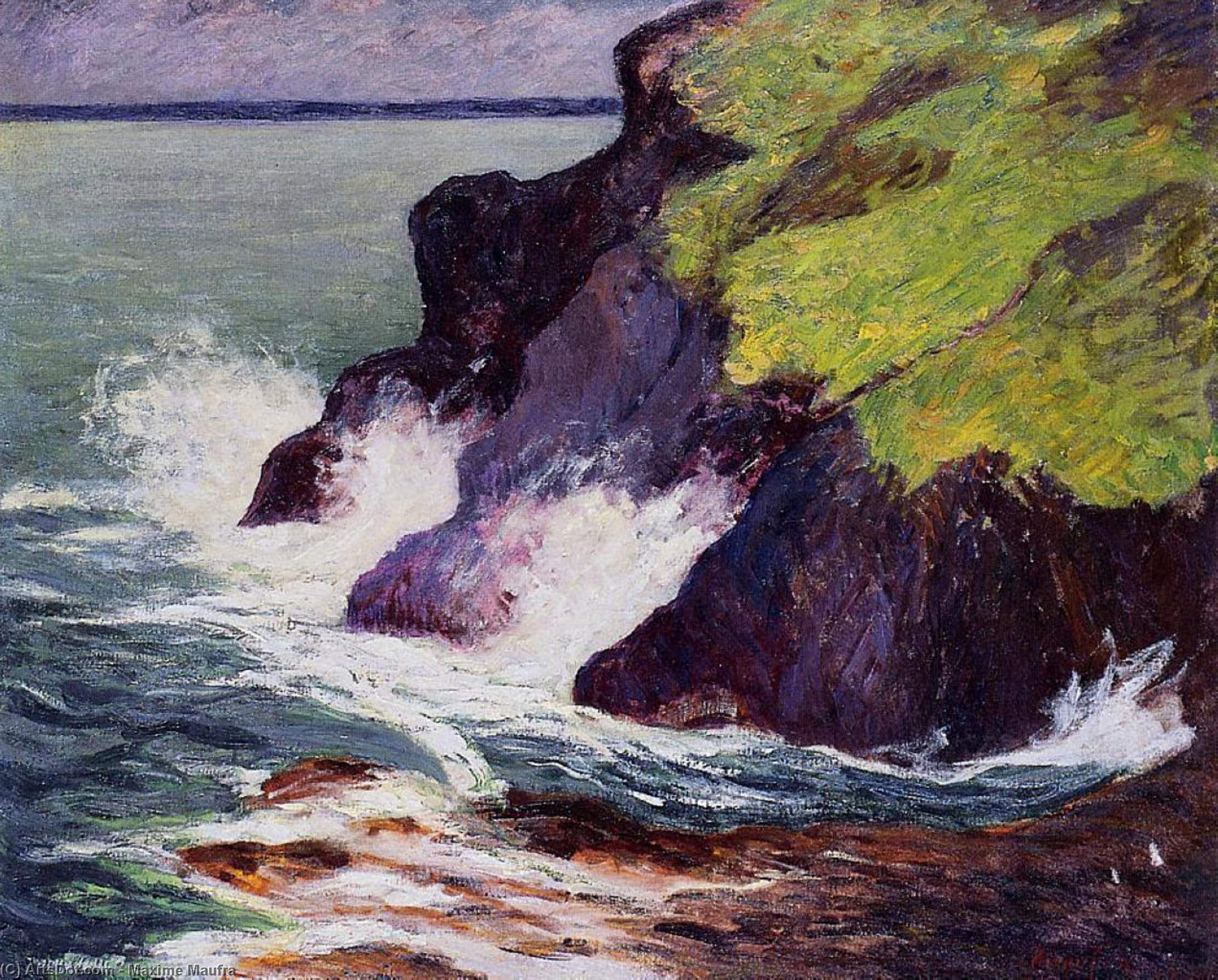 Wikioo.org - The Encyclopedia of Fine Arts - Painting, Artwork by Maxime Emile Louis Maufra - The Three Cliffs