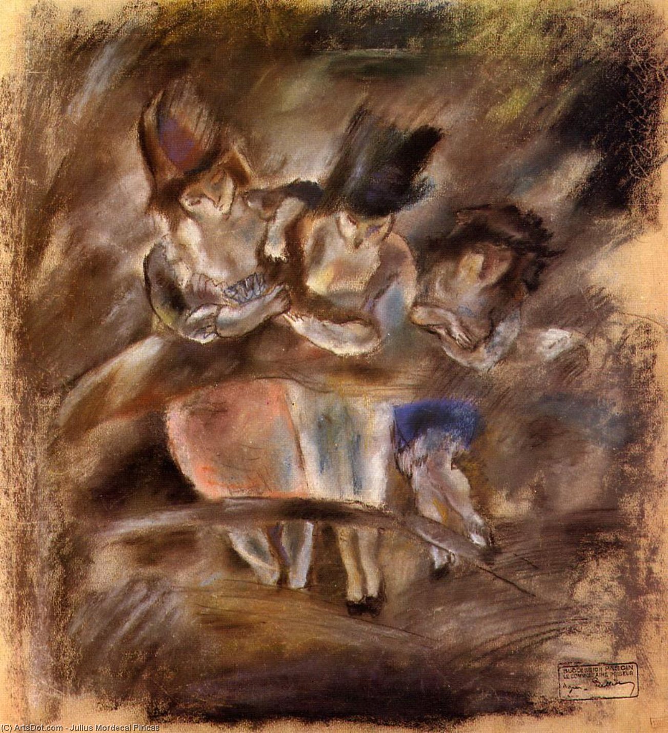Wikioo.org - Die Enzyklopädie bildender Kunst - Malerei, Kunstwerk von Julius Mordecai Pincas - drei mädchen an  Ein  boot