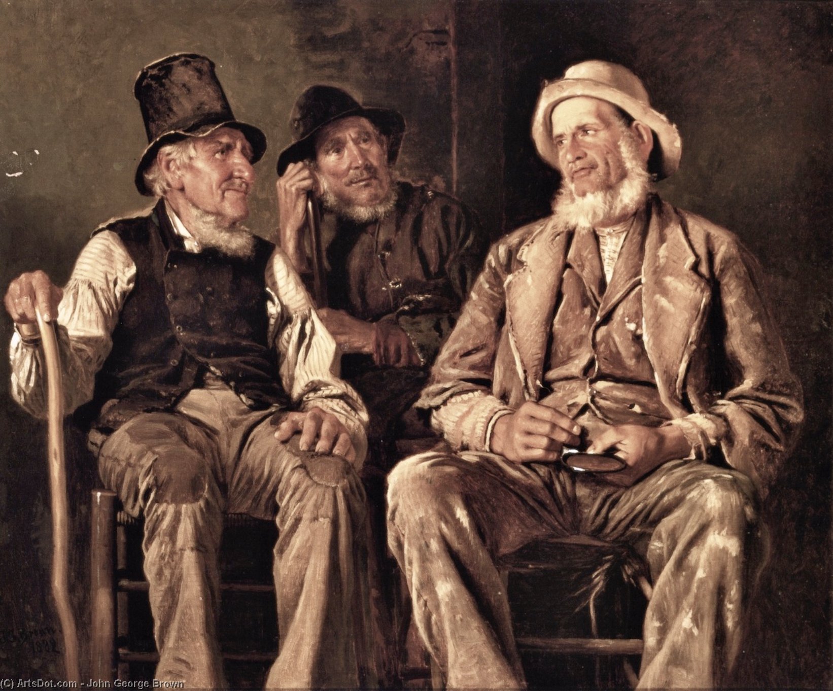Wikioo.org - The Encyclopedia of Fine Arts - Painting, Artwork by John George Brown - Three Old Codgers