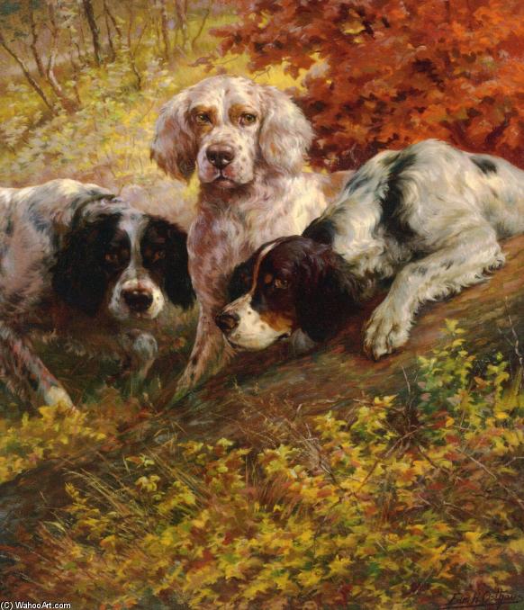 Wikioo.org - The Encyclopedia of Fine Arts - Painting, Artwork by Edmund Henry Osthaus - Three Setters on the Scent