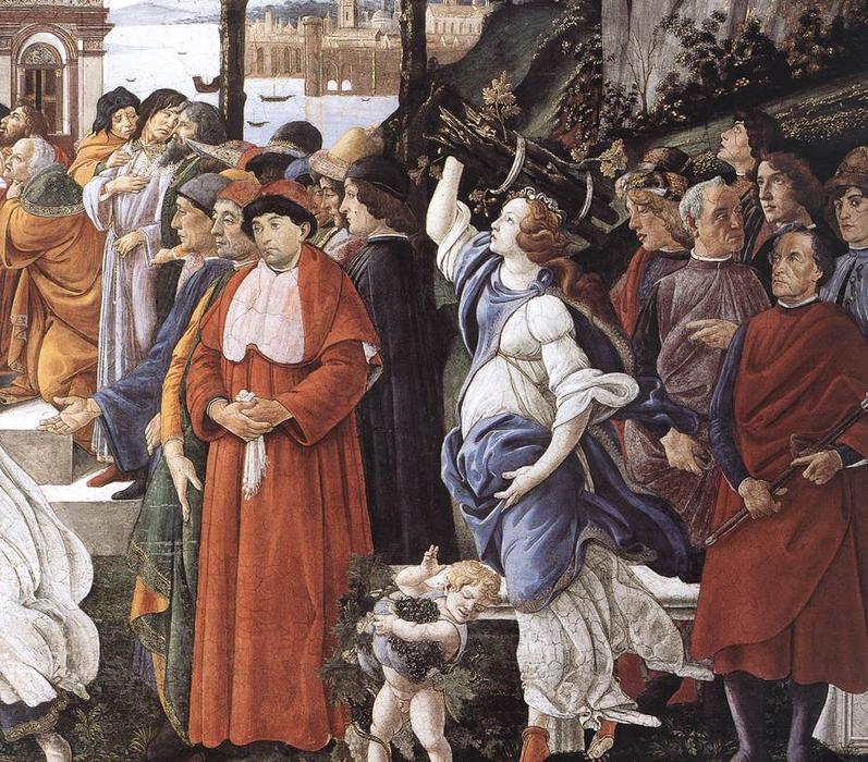 Wikioo.org – L'Enciclopedia delle Belle Arti - Pittura, Opere di Sandro Botticelli - tre tentazioni di cristo ( particolare 3 ) ( cappella sistina , Vaticano )