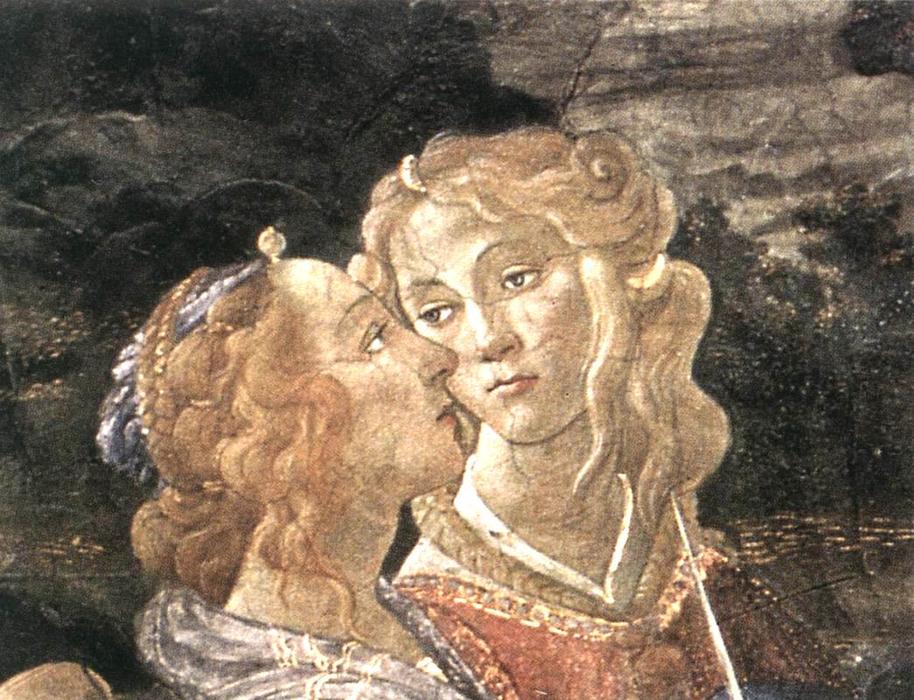 Wikioo.org – La Enciclopedia de las Bellas Artes - Pintura, Obras de arte de Sandro Botticelli - tres tentaciones de cristo ( detalle 7 ) ( cappella sistina , El vaticano )
