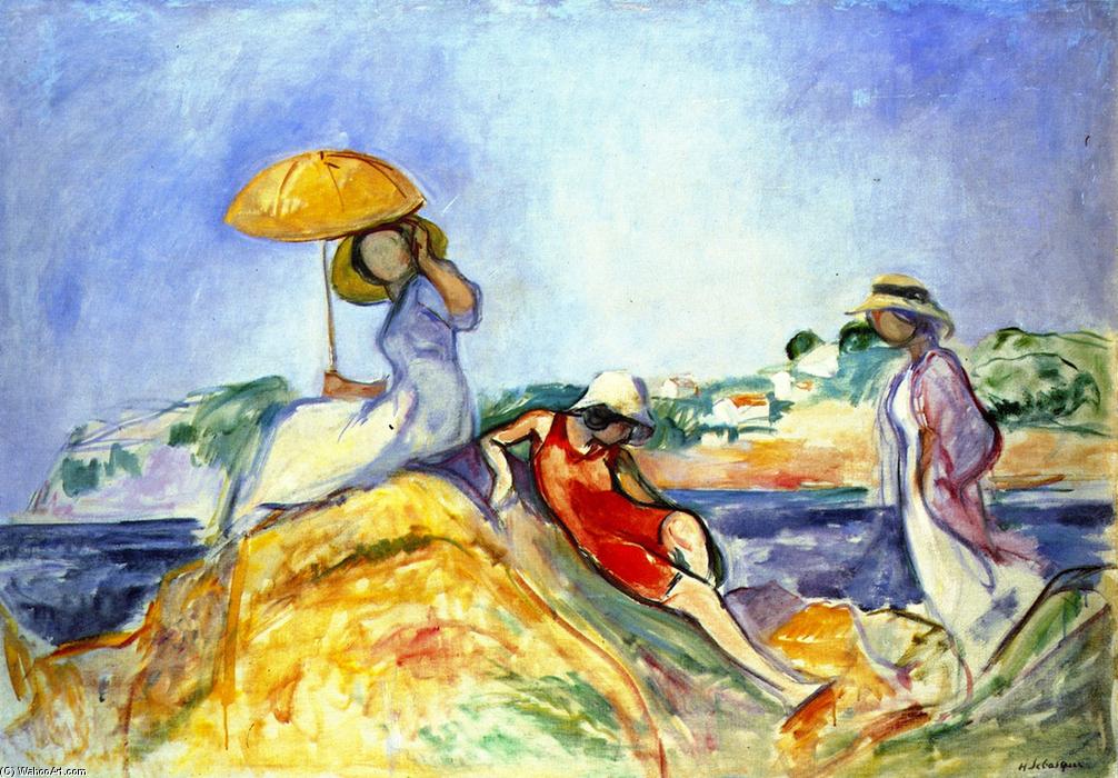 Wikioo.org - The Encyclopedia of Fine Arts - Painting, Artwork by Henri Lebasque - Three Woman by the Sea