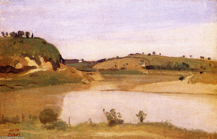 Wikioo.org - The Encyclopedia of Fine Arts - Painting, Artwork by Jean Baptiste Camille Corot - The Tiber near Rome
