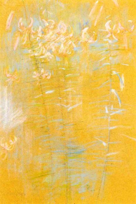 Wikioo.org - สารานุกรมวิจิตรศิลป์ - จิตรกรรม John Henry Twachtman - Tiger Lilies