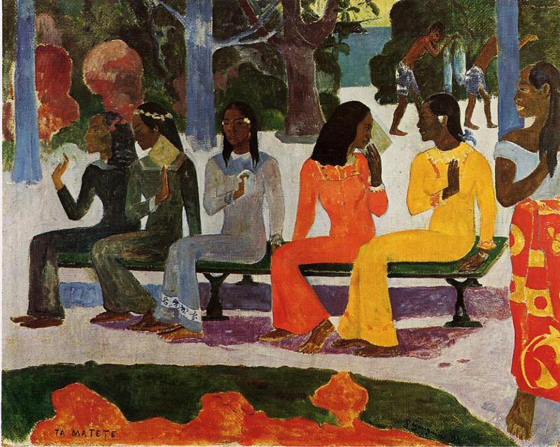 WikiOO.org - Енциклопедия за изящни изкуства - Живопис, Произведения на изкуството Paul Gauguin - Ta Matete (also known as The Market)
