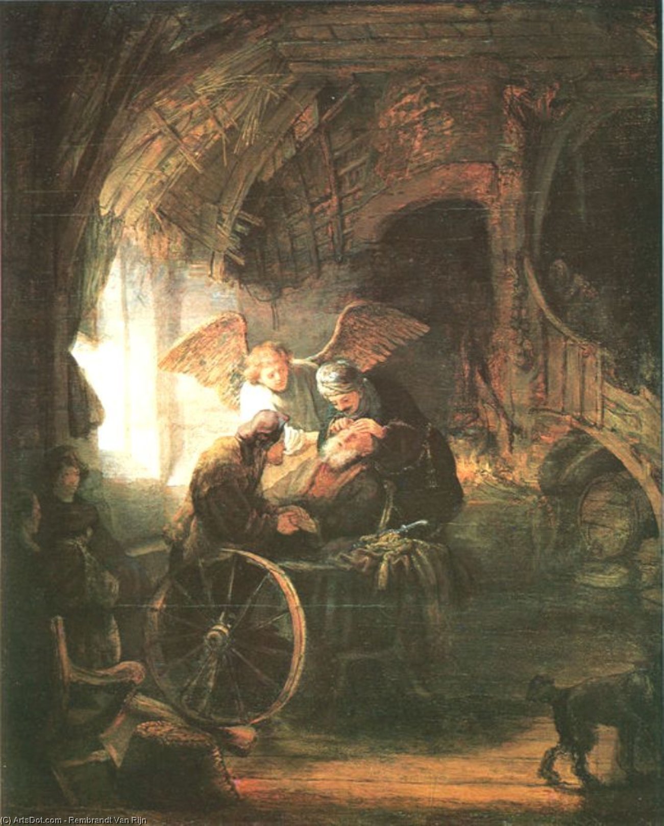 Wikioo.org – L'Enciclopedia delle Belle Arti - Pittura, Opere di Rembrandt Van Rijn - tobias cured con la sua Figlio
