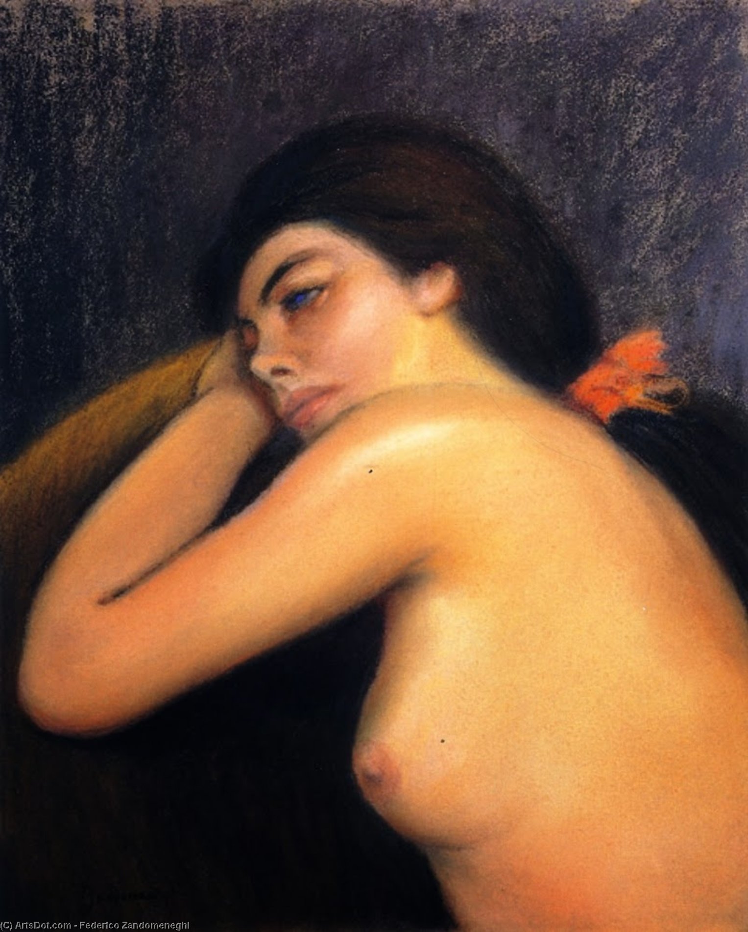 WikiOO.org - Enciclopedia of Fine Arts - Pictura, lucrări de artă Federico Zandomeneghi - Torso of a Young Woman